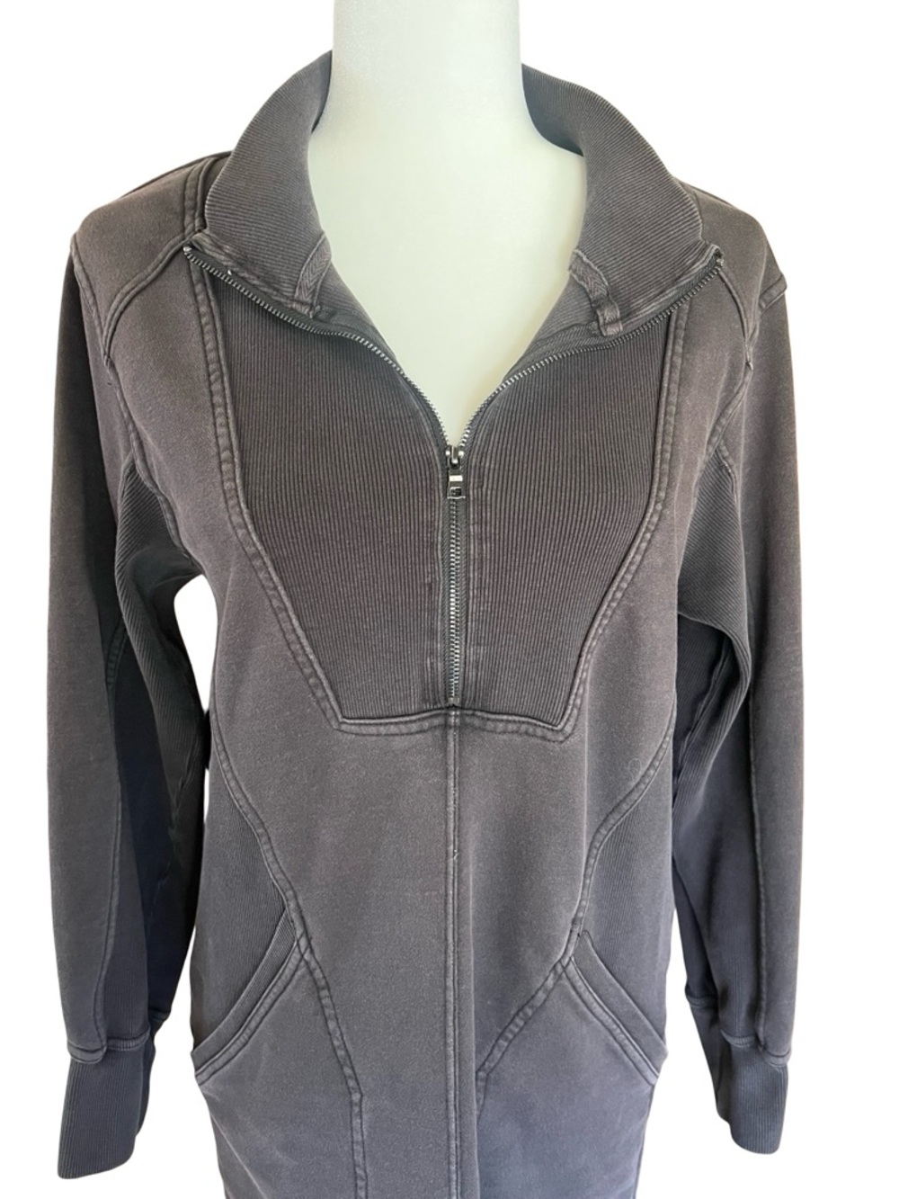 Daily Practice Anthropologie Meru Sweatshirt Mini Dress Washed-Black Sz S Cozy - Picture 5 of 11